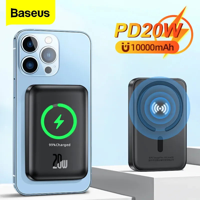 Baseus Magnetic Wireless Charger Power Bank: Slim & Powerful Charging Companion  ourlum.com   