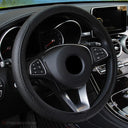 Black Automobile Steering Wheel Cover Dynamic Fiber Leather