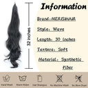 30-Inch Long Wavy Synthetic Ponytail Extension for Women