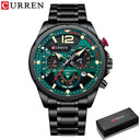 Stylish Stainless Steel Men's Watch with Quartz Movement - Waterproof Sports Chronograph Timepiece for Him by OurLum  OurLum.com A with Box  