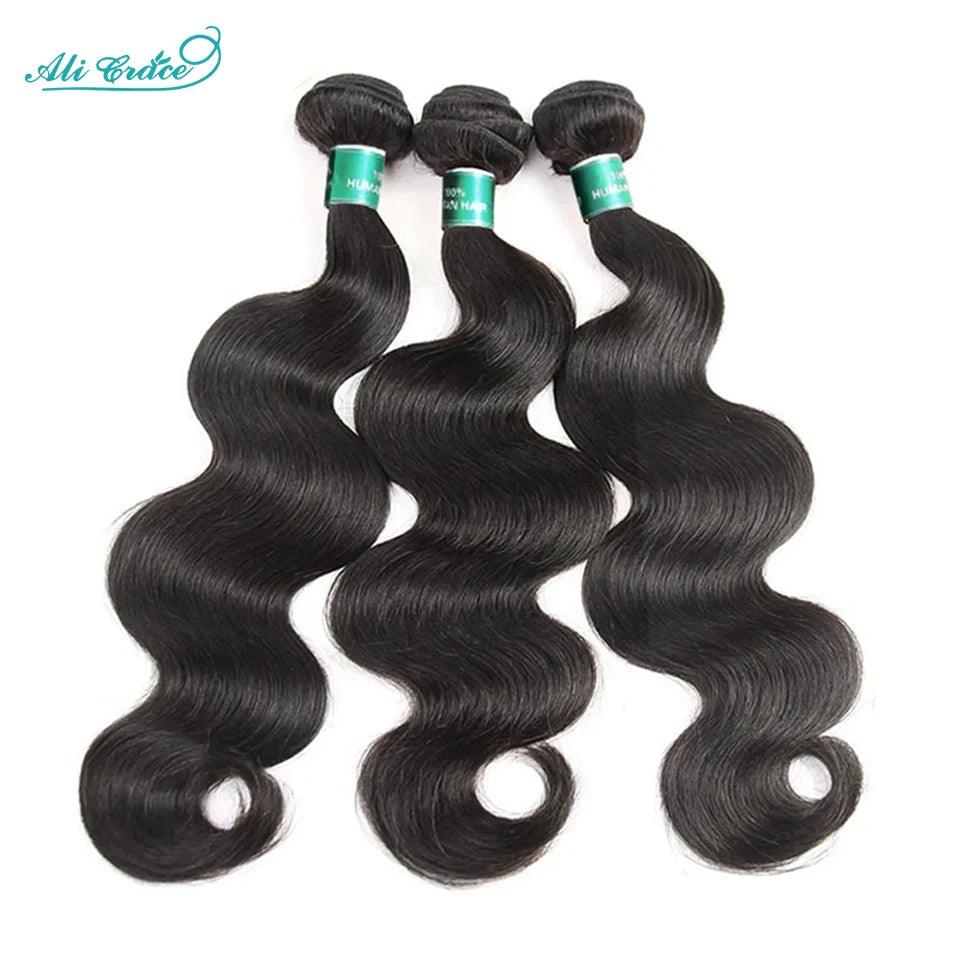 Luxurious Malaysian Body Wave Human Hair Extensions Bundle Set - Remy Weave, 12-28 Inch Natural Color  ourlum.com Natural Color 26 26 28 