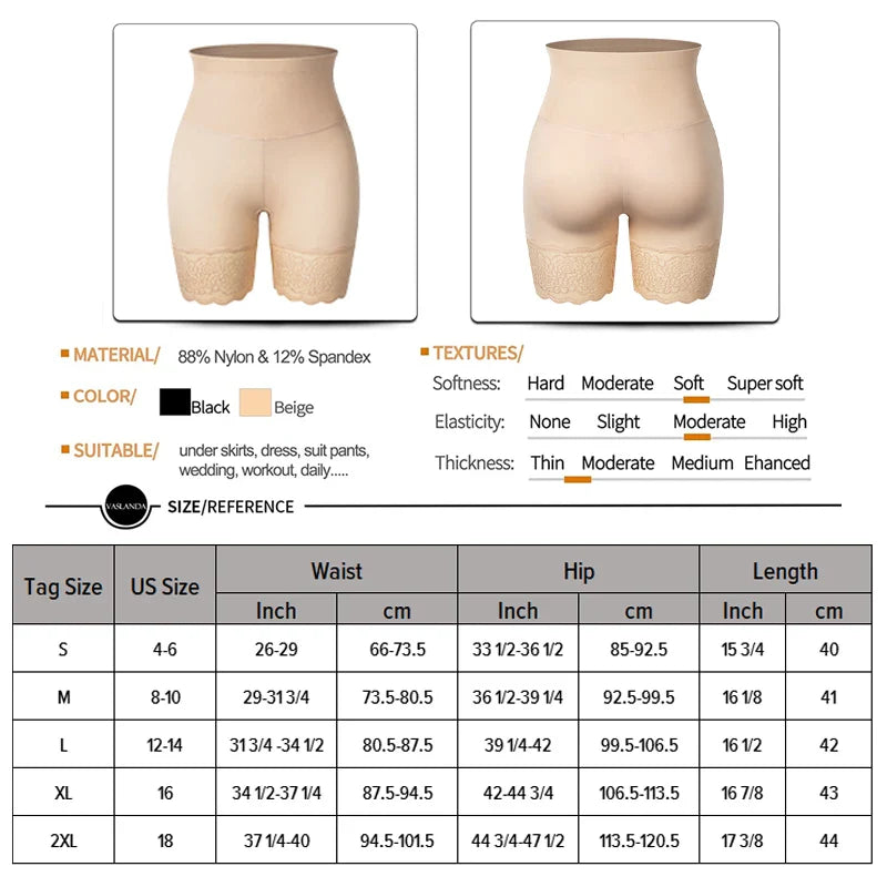 Lace High Waist Shapewear Boyshorts for Tummy Control & Anti-Chafing Comfort  

High Waist Tummy Control, Lace Slip Shorts, Slimming Shapewear for Ultimate Comfort!