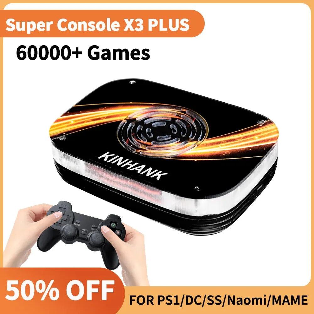 Super Console X3 Plus Retro Game Console 60000 Video Games 60 Emulators Compatible with PS1/DC/SS/PSP HD Output S905X3 TV Box  ourlum.com   