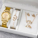 6PCS/Set Women's Watch Fashion Rhinestone Jewelry Set