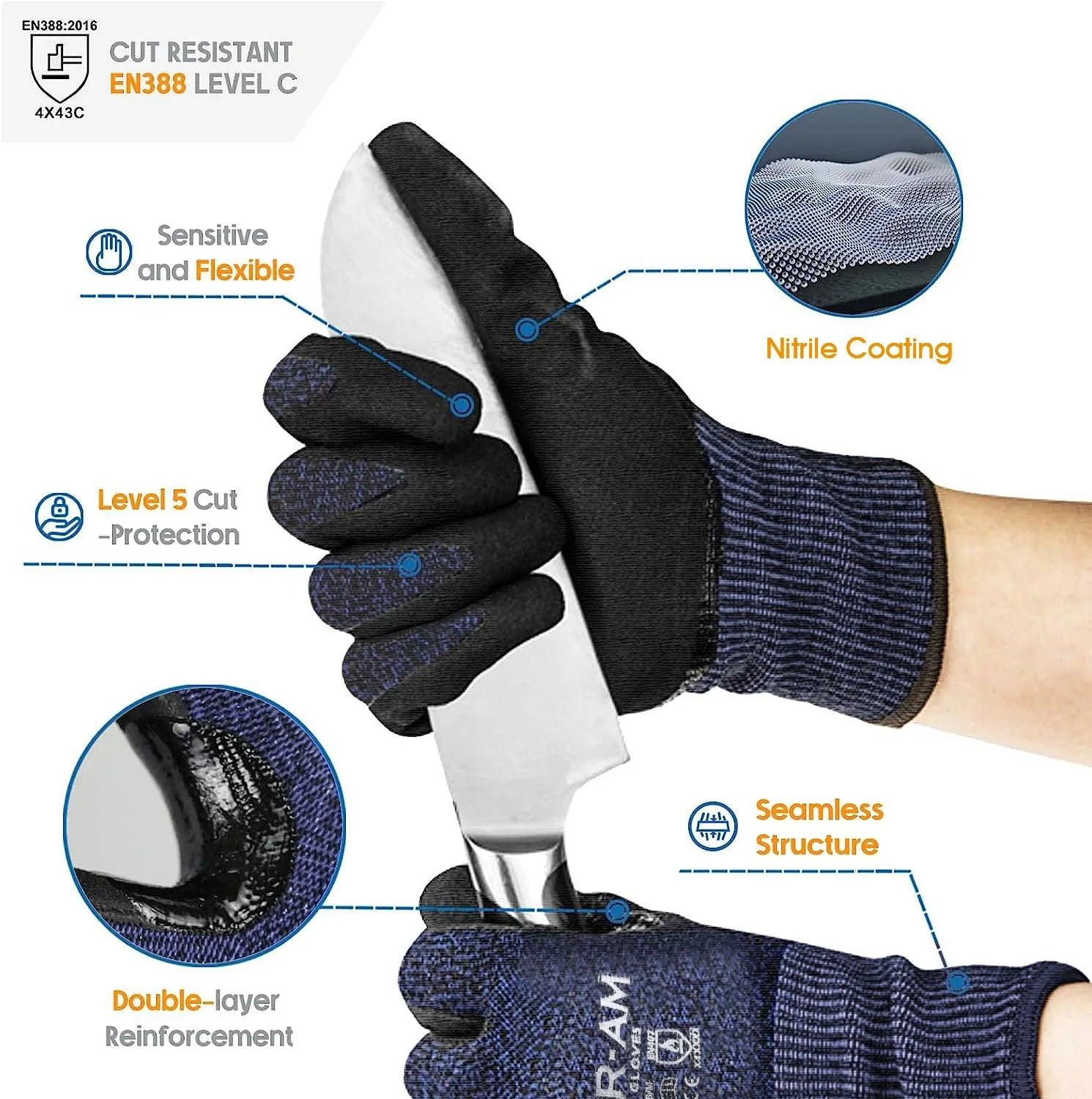 Cut-Proof Work Gloves: Heavy-Duty Protection with Non-Slip Grip  ourlum.com   