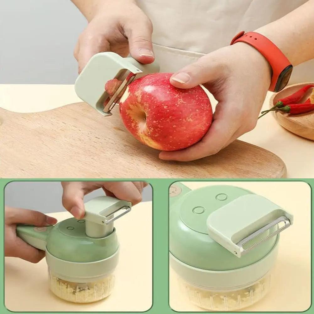 4IN1 Electric Food Processor USB Rechargeable Handheld Vegetable Slicer Multifunctional Potato Carrot Chili Garlic Food Chopper