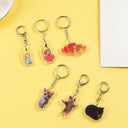 Happy Banana Cat Key Chain Quirky Pet Lover Gift