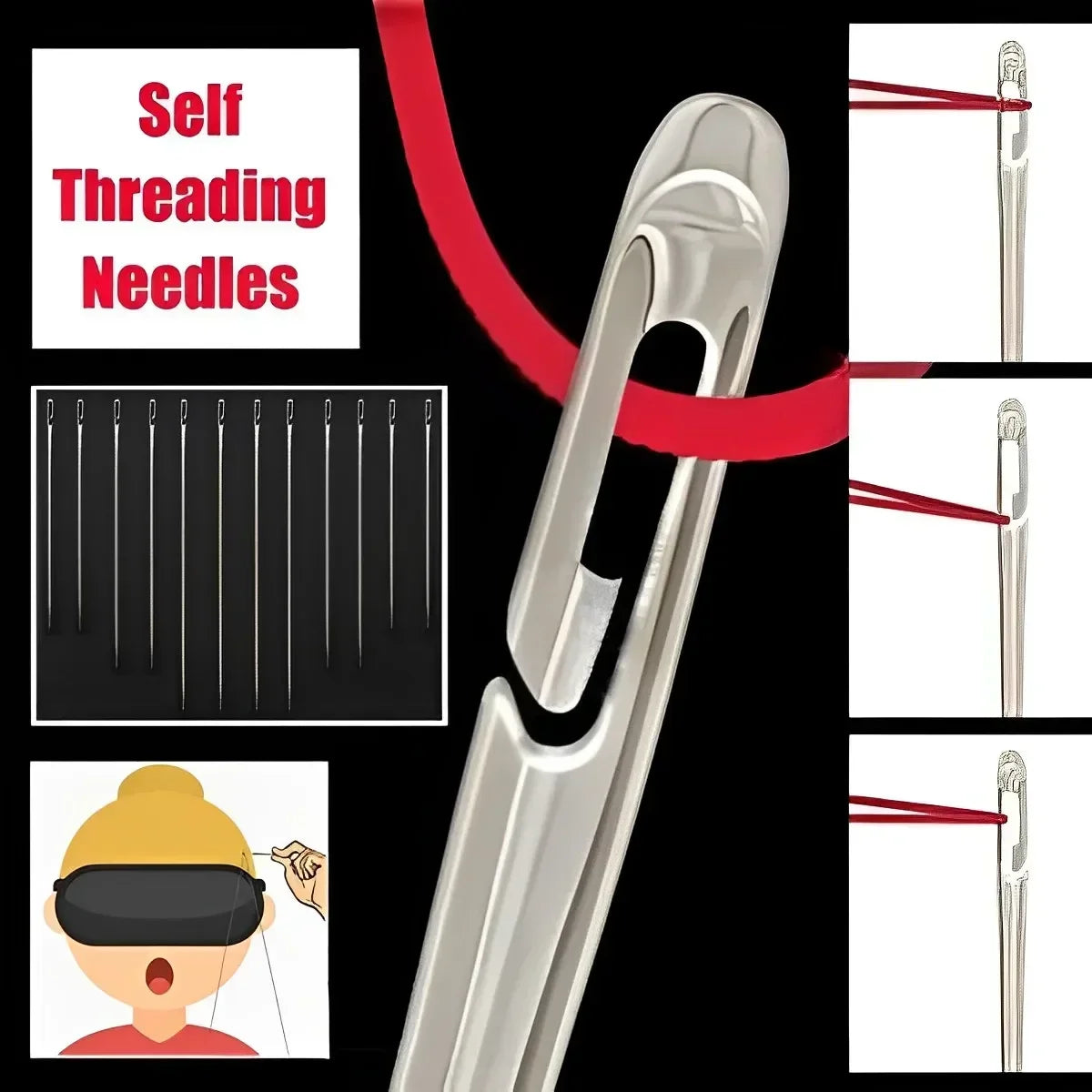 Blind Sewing Needles: Upgrade Your Sewing Game with Self-Threading Stainless Steel Needles  ourlum.com   