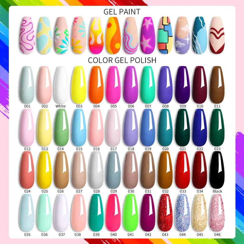 LILYCUTE 8ml Gel Nail Polish Colorful Painting Gel Nail Art Vernis Semi Permanent Glitter Polish UV Nail Gel Top Coat Manicure  ourlum.com   