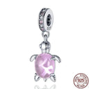 Heart Shaped Sterling Silver Charm Bead - Zircon Adorned Pandora Bracelet Pendant  ourlum.com CMS1558a  