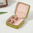 Velvet Jewelry Box For Women Travel Zipper Organizer Case