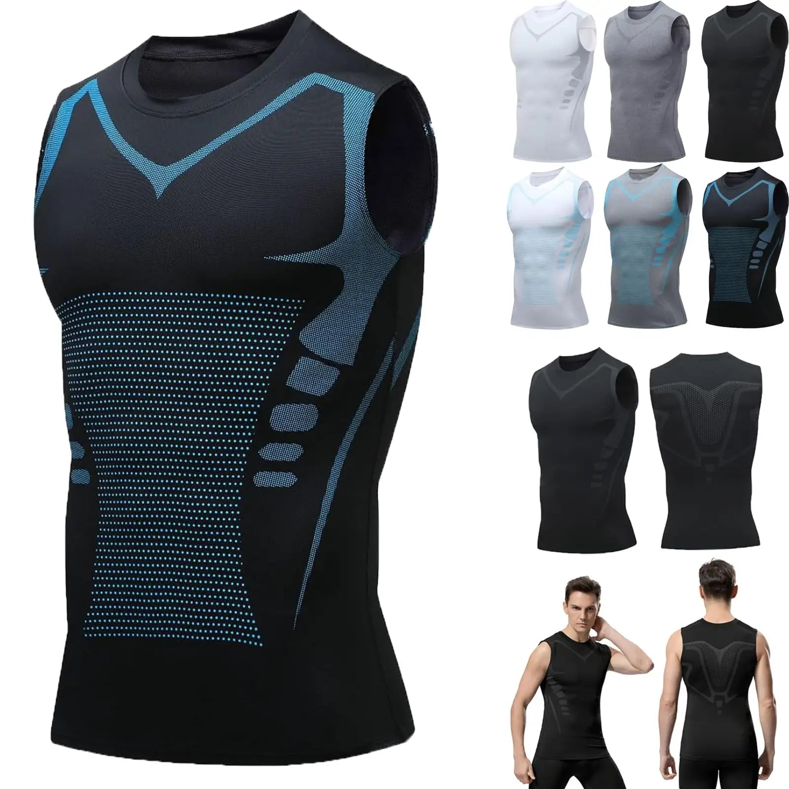 Men’s Summer Compression Shapewear Vest - Breathable Ice Silk Body Shaper Tank Top