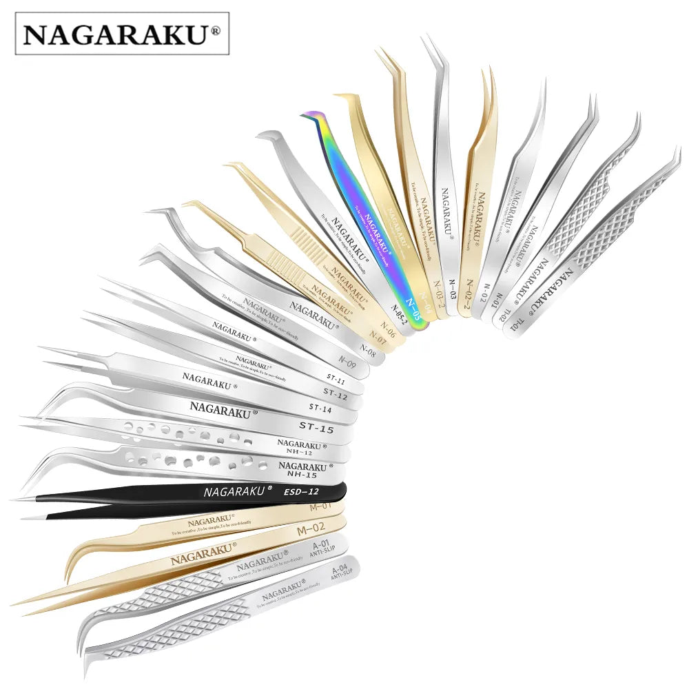 3D Accurate Stainless Steel Eyelash Extension Tweezers - NAGARAKU Makeup Clip  ourlum.com   