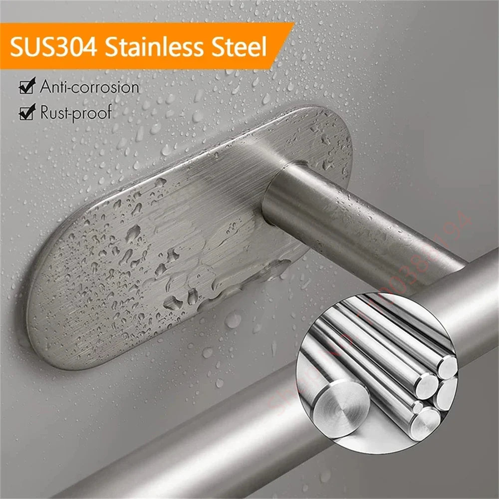 Toilet Paper Holder Wall Mount: Rustproof Adhesive Storage Rack Stainless Steel  ourlum.com   