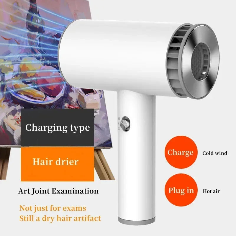 Wireless Hair Dryer Travel Portable Fast Dry Hair Lithium Battery Rechargeable Super Blow Dryer  Art Joint Examination Powerful