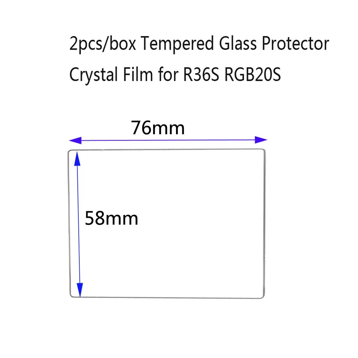 2pcs/box Tempered Glass Protector Crystal Film for R36S RGB20S Handheld Game Console 3.5 inch Retro Video Games Consoles Newest  ourlum.com   