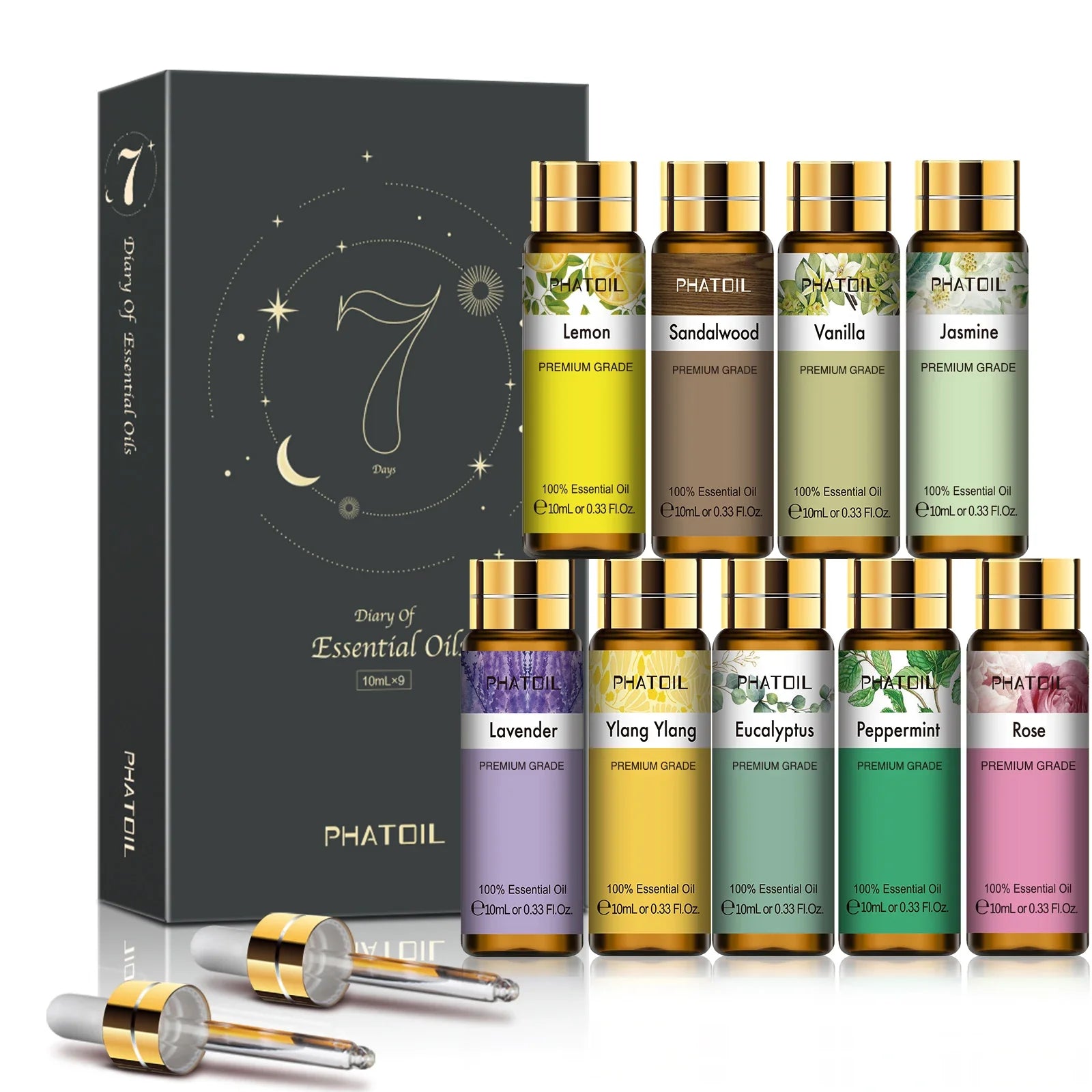 9pcs 10ml Diffuser Aroma Oil Pure Natural Essential Oils Gift Set Kit