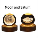 Valentines Day Gift  Galaxy Crystal Ball lamp 3D planet moon lamp USB LED night light  ourlum.com 2IN1-A  