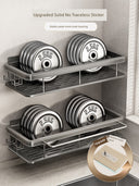 Punch-Free Storage Rack Wall-Mounted Tool For Kitchen