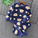 Cozy Winter Hooded Outerwear Set for Baby Boys and Girls  ourlum.com Blue 1 24M 