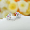 Starlight Elegance Silver Star Stud Earrings Dazzling Zircon Design