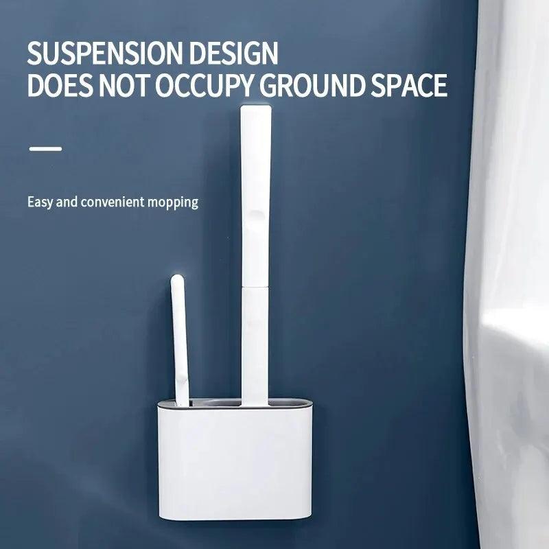 Toilet Brush Holder: Silicone Bristles, Quick-Drying, Space-Saving Bathroom Accessory  ourlum.com   