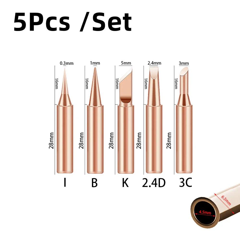 Pure Copper Soldering Iron Tips Set: Upgrade Precision and Quality  ourlum.com A  