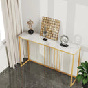 47.2 Inch Extra Long Console Table Sintered Top Gold Legs