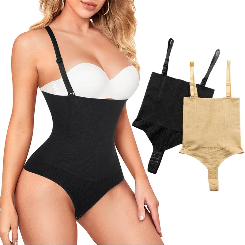 High-Waist Thong Bodysuit Shapewear for Tummy Control and Curves