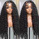 30 Inch Kinky Curly Lace Frontal Wig Transparent Human Hair