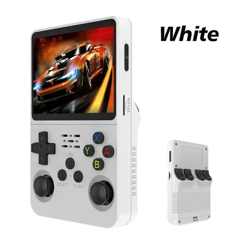 Open Source R36S Retro Handheld Video Game Console Linux System 3.5 Inch IPS Screen Portable Pocket Video Player 64GB Games  ourlum.com us White 