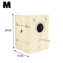 Wood Bird House Parrot Breeding Box: Natural Wood Resting Spot for Birds  ourlum.com B-M  