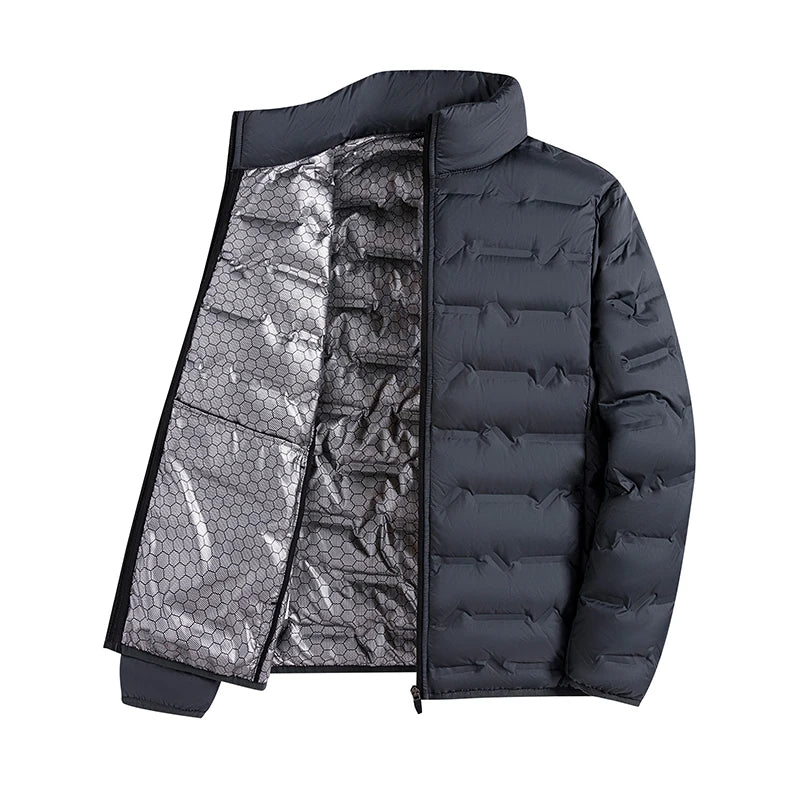 Graphene Self-Heating Down Jacket Men Windproof Pleated Warm