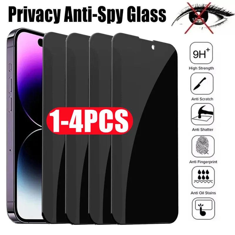 iPhone Privacy Screen Protector Bundle for 11 Pro XS MAX XR X Series - Full Coverage Tempered Glass Pack with Anti-Spy Shield  ourlum.com For iPhone 15 4Pieces 