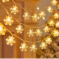 Snowflake LED String Lights: Festive Christmas Decor & Holiday Glow