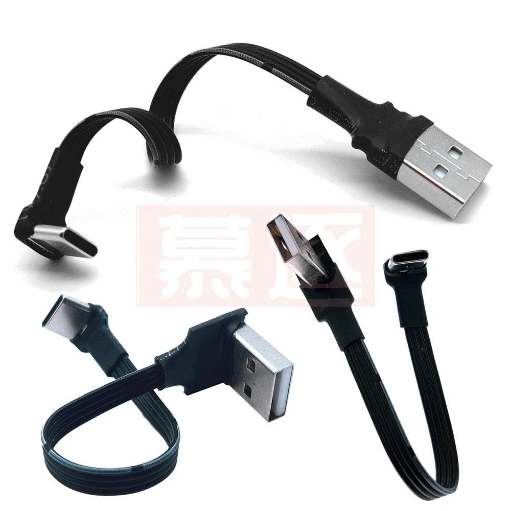 USB-C 90° Angled Fast Charging Data Cable: USB 2.0 Connection  ourlum.com   