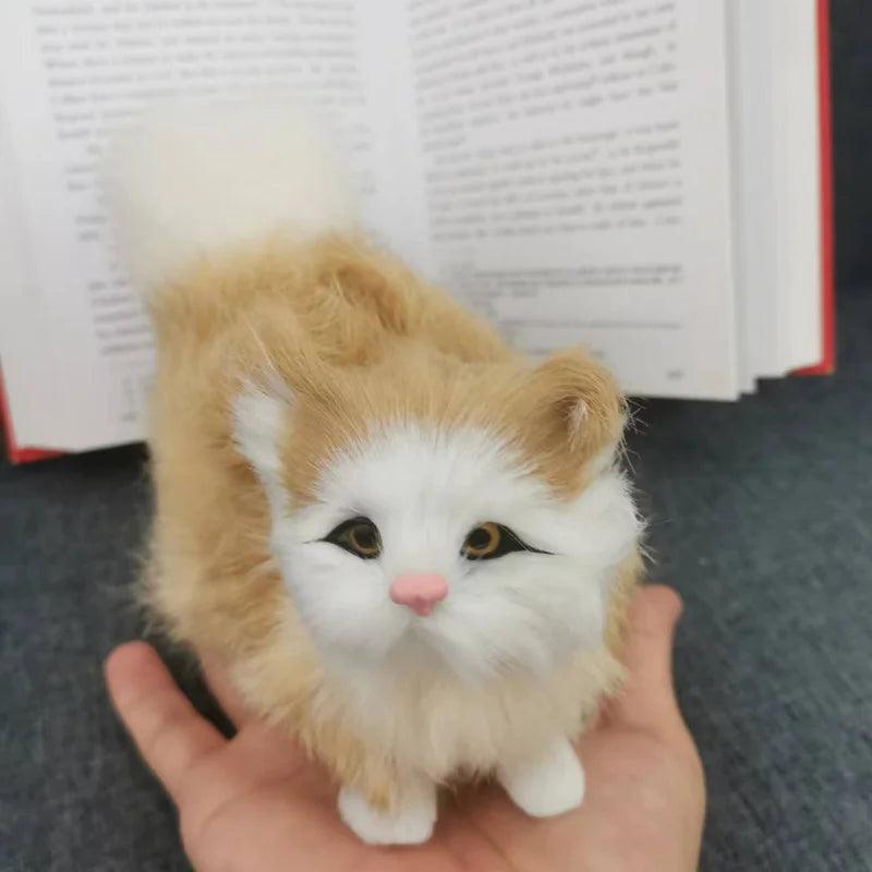 Cute Simulation Cat Plush Toy: Lifelike Soft Stuffed Kitten for Kids & Girls Gift  ourlum.com   