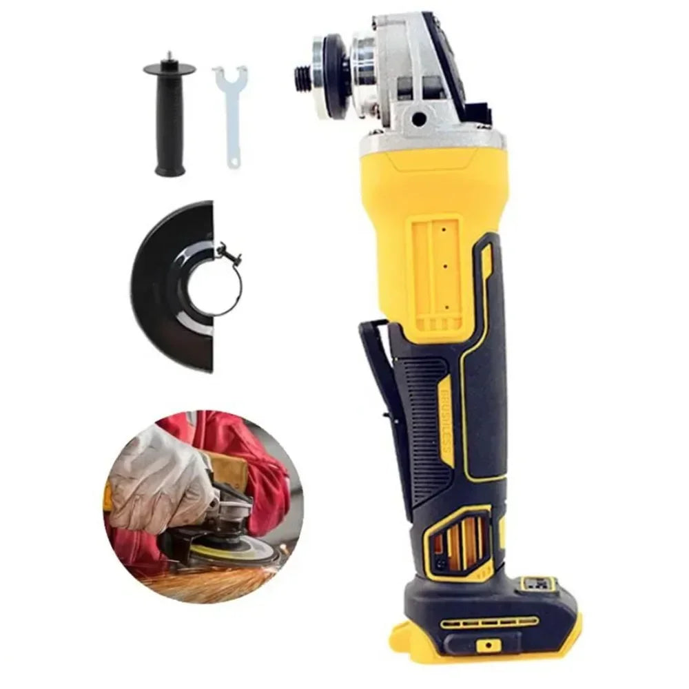 Cordless Brushless Angle Grinder - 4 Speed, Compatible with Dewalt 18V/20V Batteries