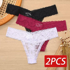 Floral Lace Thong Panties: Confidence-Boosting Feminine Lingerie - Sensual Underwear