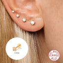 1PCS Piercing Earrings 925 Sterling Silver Stud Earring Bling Zircon