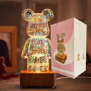 3D Fireworks Bear Night Light Colorful USB Atmosphere Creator