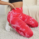 Seamless Tie Dye Bleach Yoga Leggings with Tummy Control & Butt Lift  ourlum.com   