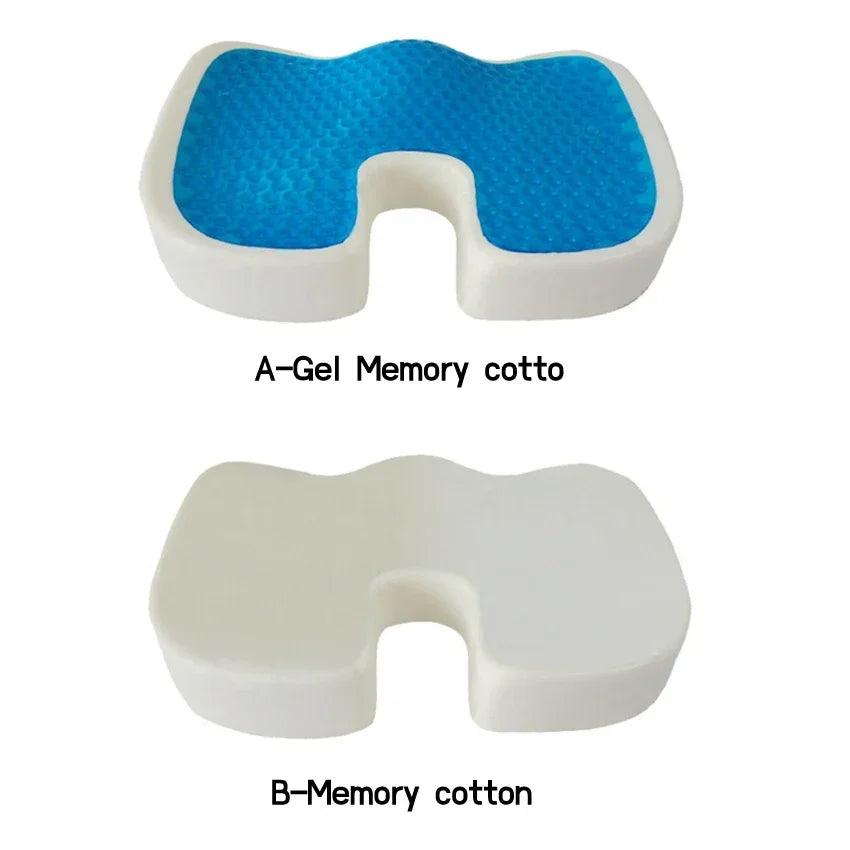 U-Shaped Memory Foam Seat Cushion with Cooling Gel for Enhanced Tailbone Pain Relief at Home, Office, and Car