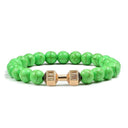 Fitness Charm Bracelet Set: Stylish Natural Stone Beads