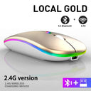 Wireless RGB Gaming Mouse: Ultimate Rechargeable Bluetooth Experience  ourlum.com Gold  