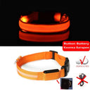 LED Dog Collar Light: High Visibility Anti-lost Night Safety Pet Accessory  ourlum.com Orange  Battery XS 