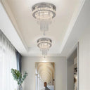 Crystal Chandelier Chrome Ceiling Lamps Led Flush Mount Light