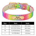 Personalized Sequin Dog Collar: Glamorous Adjustable Pet Necklace for Small to Medium Pets  ourlum.com 330K Rainbow XS 