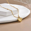 Trendy Simple Gold Color Heart Pendant Chokers Necklace