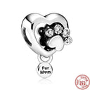 Sterling Silver Puppy Family Zircon Pendant For Dog Lovers